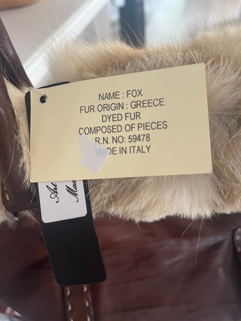 NWT Falor Handbag Genuine Leather Fox fur Greece Italy - Picture 6 of 11